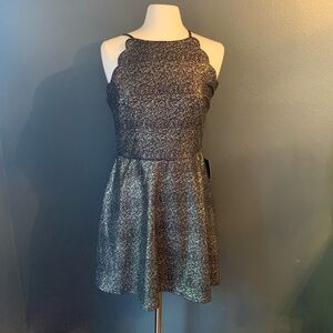 Iz Byer Glittery Black Sleeveless Dress